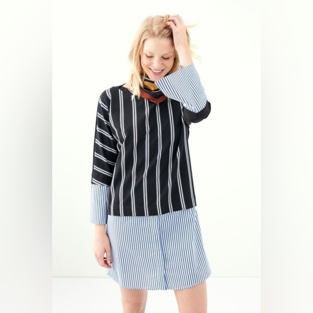 MUDO COLLECTION STRIPPED tunic long sleeve built in sweater shirt tunic dress